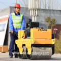 Walking behind double drum vibratory roller compactor